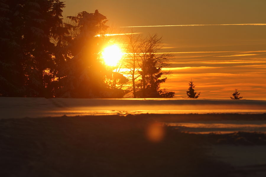 Sonnenuntergang auf der Jordanshöhe bei Sankt Andreasberg